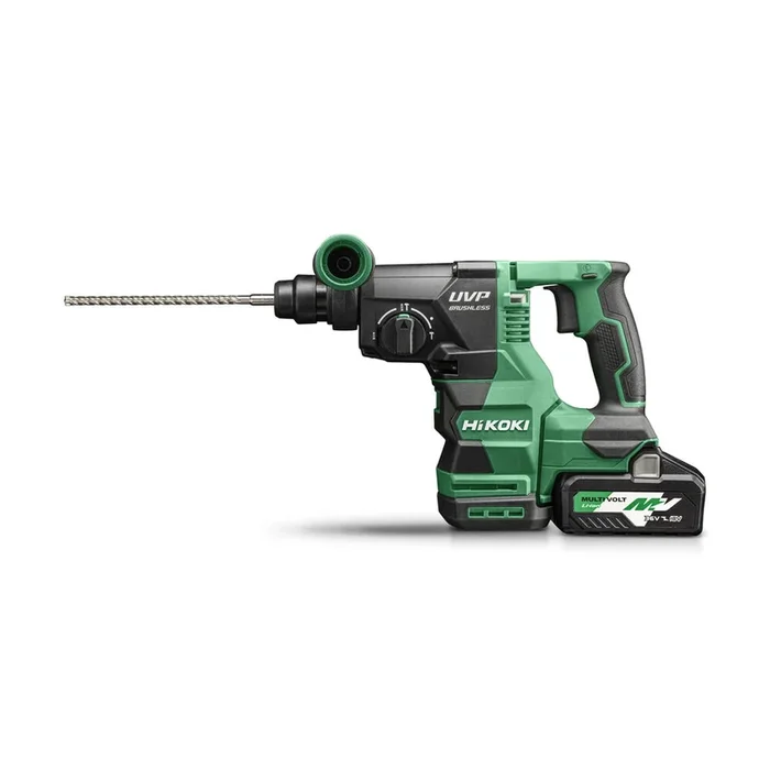 PERFORATEUR-BURINEUR sans fil SDS-PLUS 36V – BRUSHLESS – 3,2J – 2x MV-B [36V 4,0Ah/18V 8,0Ah] – RFC – REGLAGE AUTOMATIC DE LA PROFONDEUR DE FORAGE – LED en HSC III – HIKOKI – DH3628DAWVZ