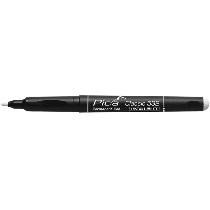 Pica PI53252 Stylo permanent classique – rond – blanc – 1-2 mm