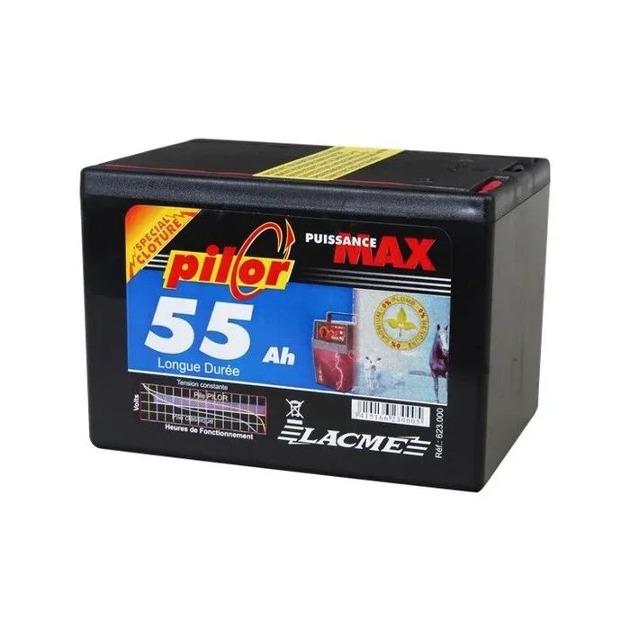 Pile alcaline pilor 9V/55 Ah pour clôture électrique – LACME – 623000