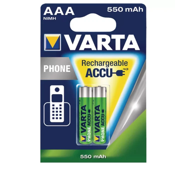 Piles rechargeables ACCU Varta AAA 550mAh – Blister de 2 piles