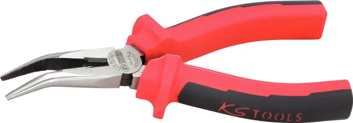 Pince à bec demi ronde coudée KS, à poignées bi-composants longueur165 mm KS TOOLS – 115.1018