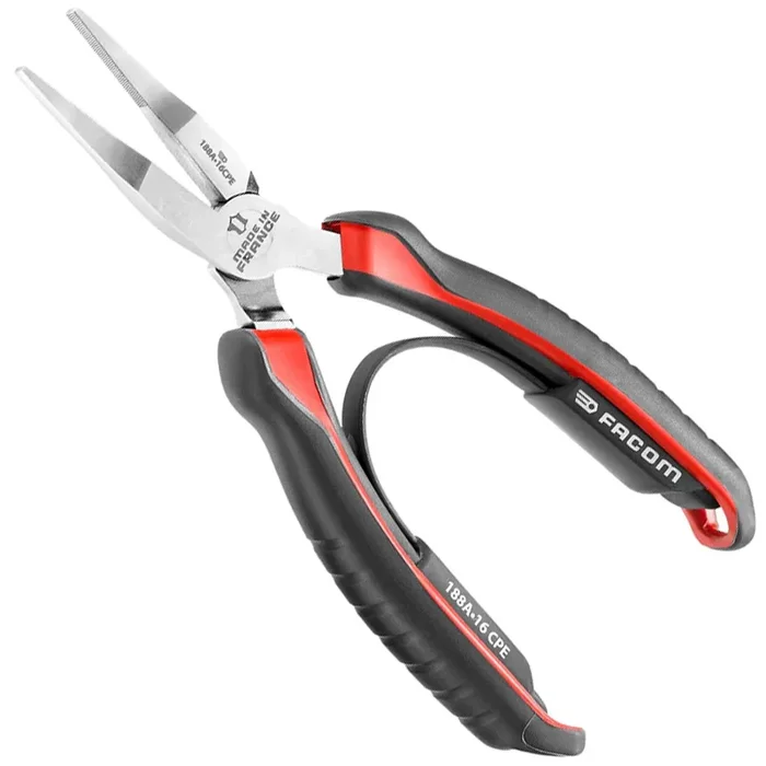 Pince a bec plat effile Facom pour acces difficile 160 mm gainee