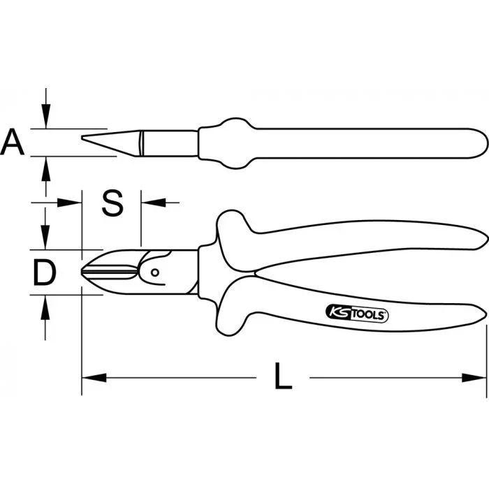 Pince coupante diagonale INOX, L.150 mm KSTOOLS – 9641601