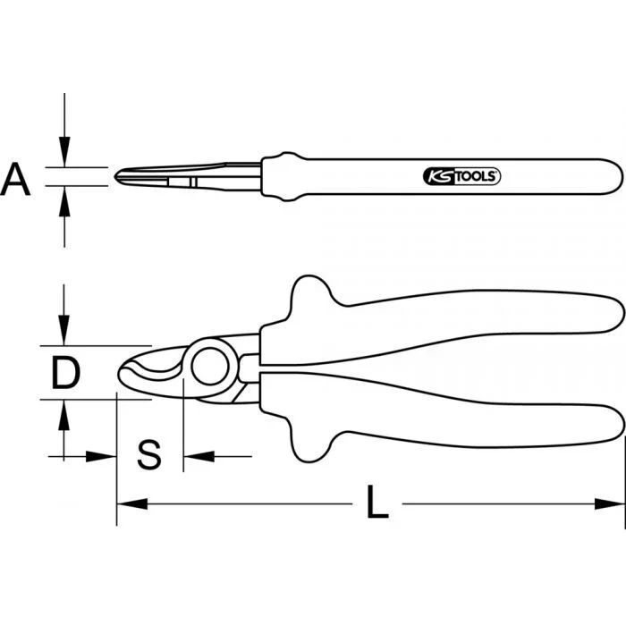 Pince coupe-câbles isolée 1000V, Ø20 mm – L.230 mm KSTOOLS – 1121269