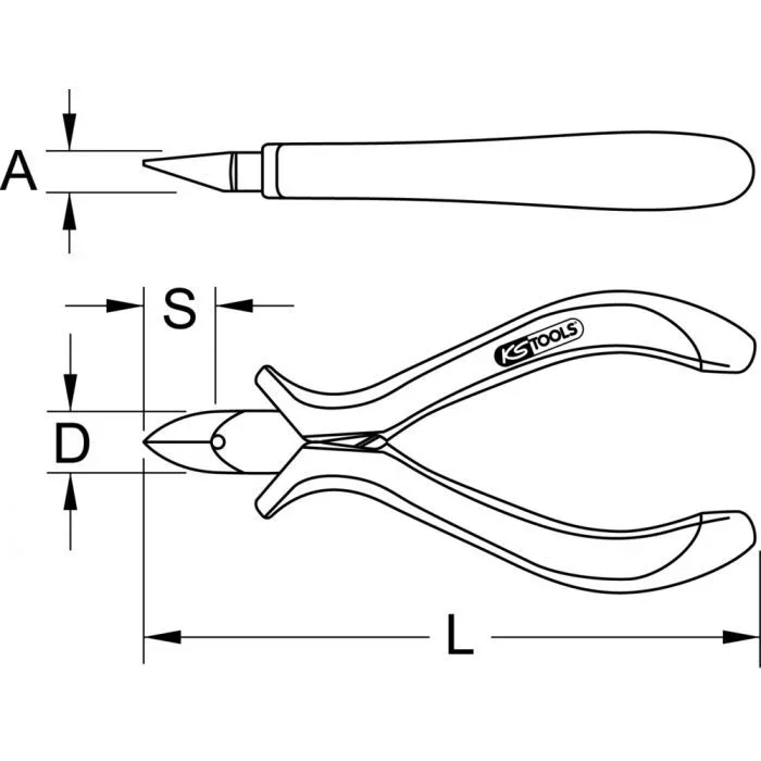 Pince électronique coupante diagonale tête ronde bec fins, 125 mm KSTOOLS – 5007084