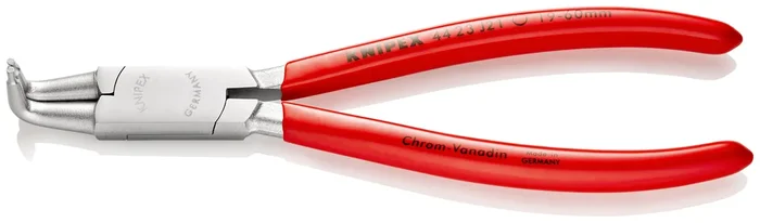 Pince pour circlips intérieurs coudée à 90° de 19 à 60mm – Gainage PVC – Chromée KNIPEX – 4423J21