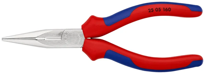 Pince radio bec 1/2 rd 160mm chrome KNIPEX – 25 05 160