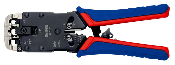 Pince sertir fiche western rj10/11/12/45 KNIPEX – 97 51 12