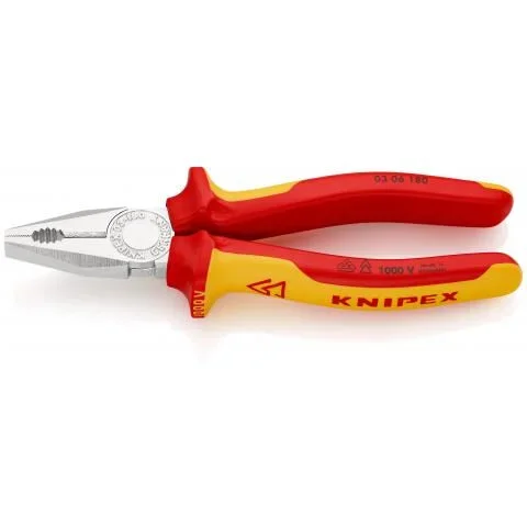 PINCE UNIVERSELLE 180MM CHROME 1000V KNIPEX – 0306180