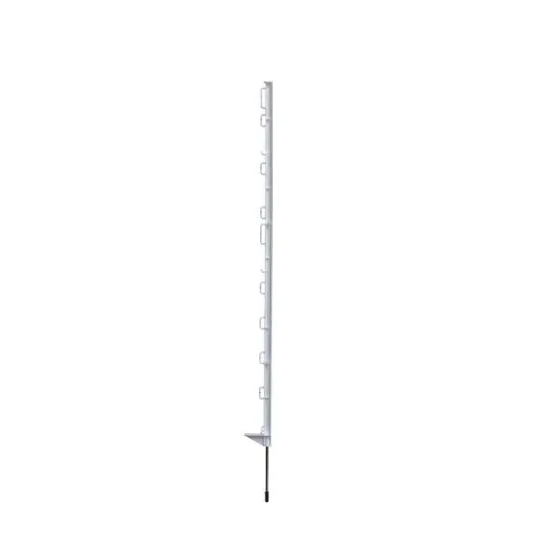 Piquet plastique standard 105cm 10 isolateurs blanc par 10