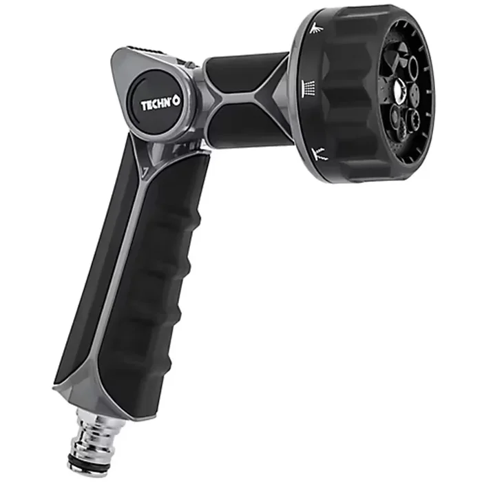 Pistolet d&rsquo;arrosage 8 jets – Regulateur debit – Connecteur metal – Metal tri-matiere – Techn&rsquo;O Fitt