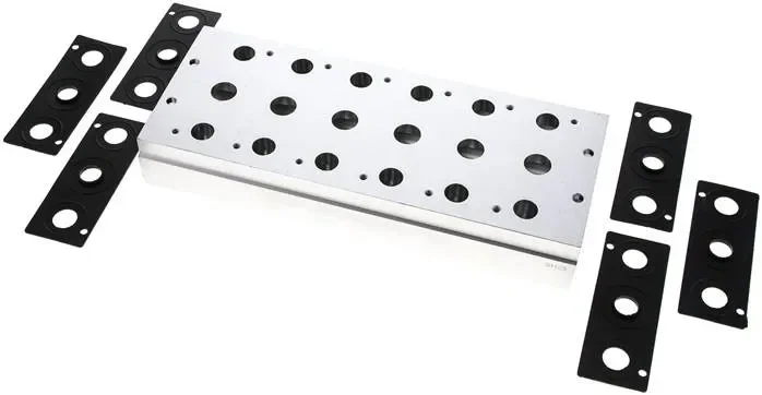 Plaque collectrice (6 voies) pour vannes 5/2 et 5/3 voies pour V 54-6