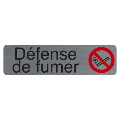 Plaque signalétique adhésive Exacompta Défense de fumer – Rectangle Gris / Rouge