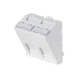 Plastron 45X45 incline 30° pour 2 ports RJ45