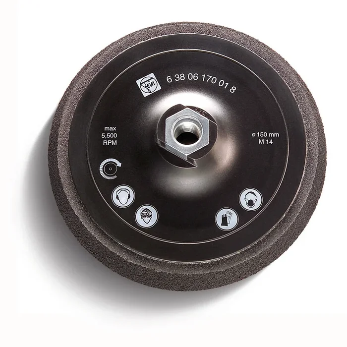 Plateau de fixation auto-agrippant avec revêtement caoutchouc Ø80mm M14 FEIN – 63806179015