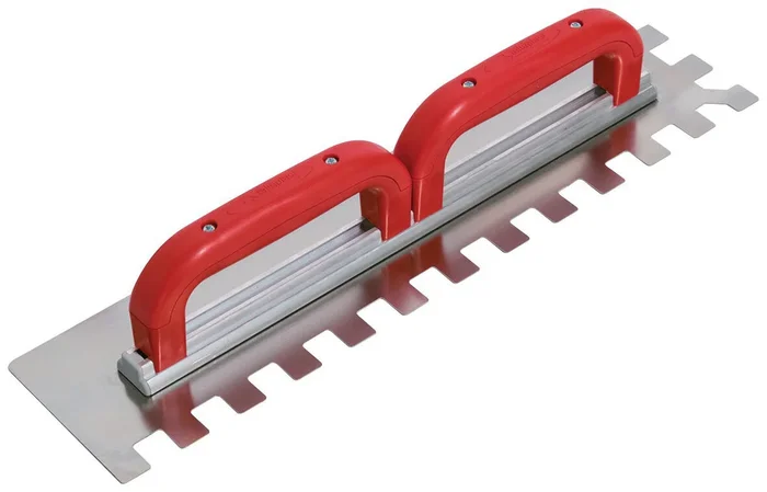 Platoir a colle inox 49×11,5 dents 20x20mm 2 poignées TALIAPLAST – 441425