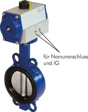Pneum. Clapet DN65-PN16 (DIN) acier inoxydable/inox/FKM