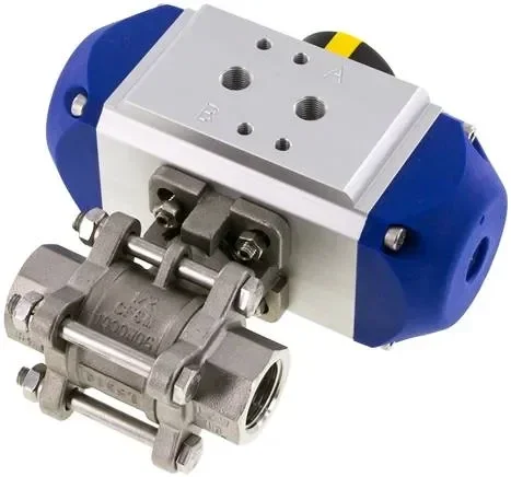Pneumat. Vanne à bille en acier inoxydable, G 1/2″, fermeture par ressort