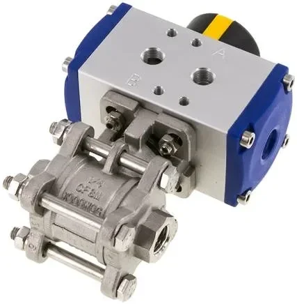 Pneumat. Vanne à bille en acier inoxydable, G 1/4″, double effet, joint FKM