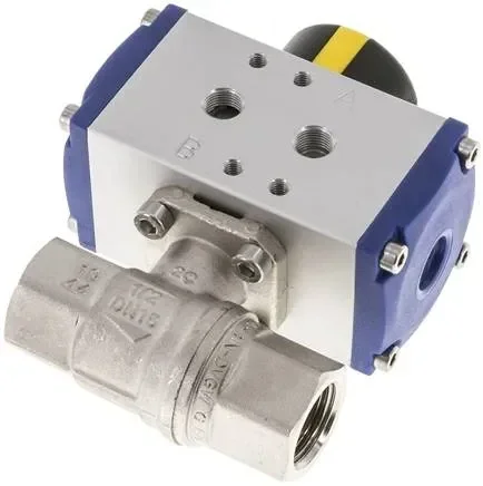 Pneumat. Vanne à bille en laiton, G 1/2″, double effet, joint FKM