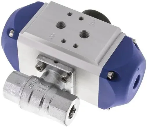Pneumat. Vanne à bille en laiton, Rp 1/4″, ouverture par ressort