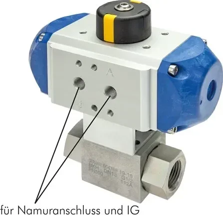 Pneumat. Vanne à bille haute pression, acier inoxydable, fermeture par ressort, G 1-1/2