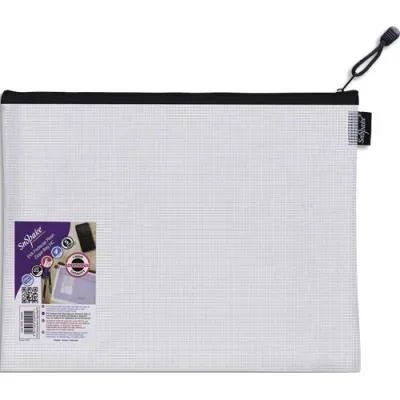 Pochette A4 Fourre-Tout Renforcée  »Eva Mesh » Snopake, Avec soufflet Fermeture zip métal
