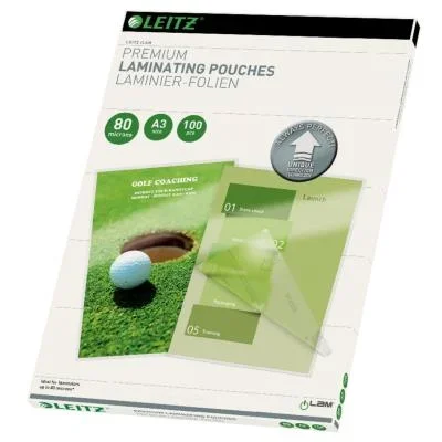 Pochette de plastification Leitz A3-UDT – transparente – 80 µ – paquet 100 unités