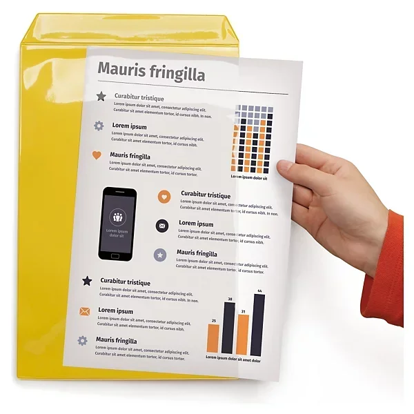 Pochette jaune d&rsquo;affichage industrielle bande magnétique