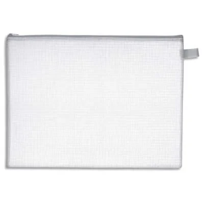 Pochette navette zippée en PVC renforcé semi-transparente – format 26 x 34,5 cm