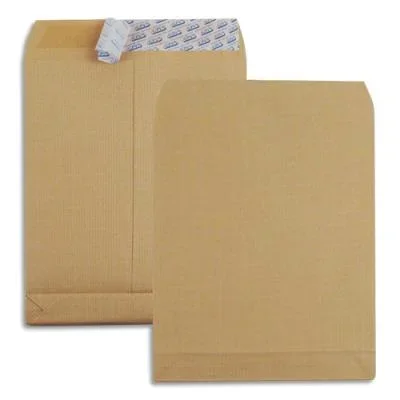 Pochettes kraft armé brun GPV – 130g – C4 229 x 324 mm – 3 soufflets de 30 mm – boite de 250