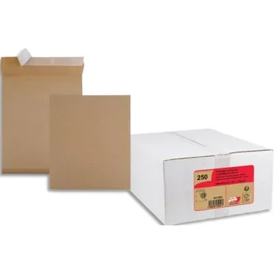 Pochettes kraft armé GPV – 3 soufflets 3 cm – 130 g – 340 x 465 mm – boite de 250 pochettes