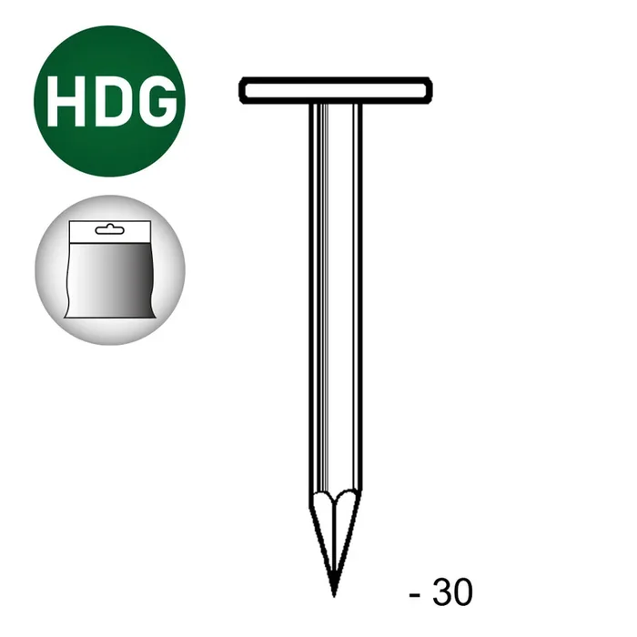 POINTE TÊTE EXTRA LARGE LISSE HDG 2,8X30 – 1 KG – ASLAFIX – 1L280305