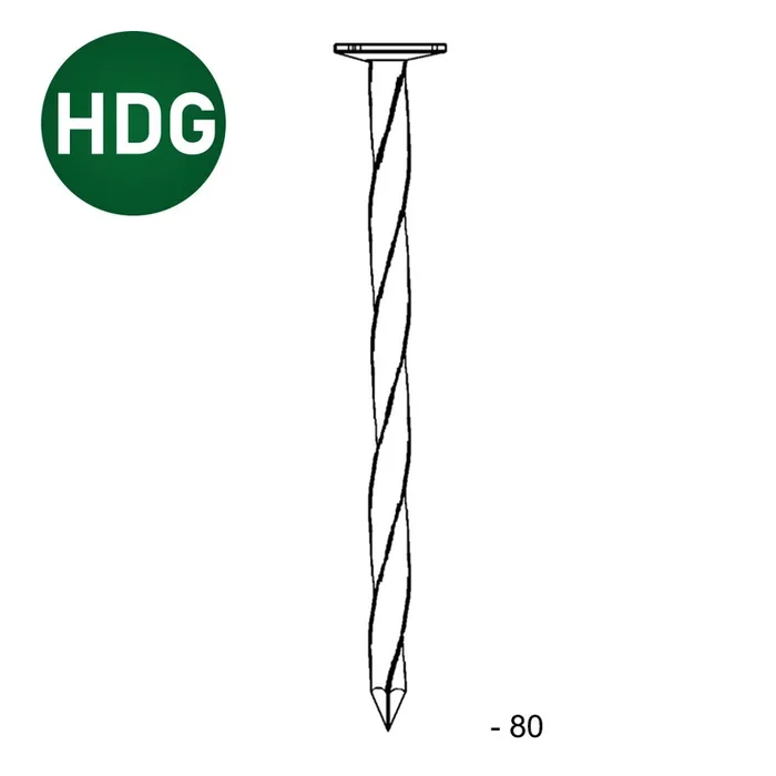 Pointe tête plate carré-torsadée HDG 3,1X80 – 5 KG – ASLAFIX – TP310807