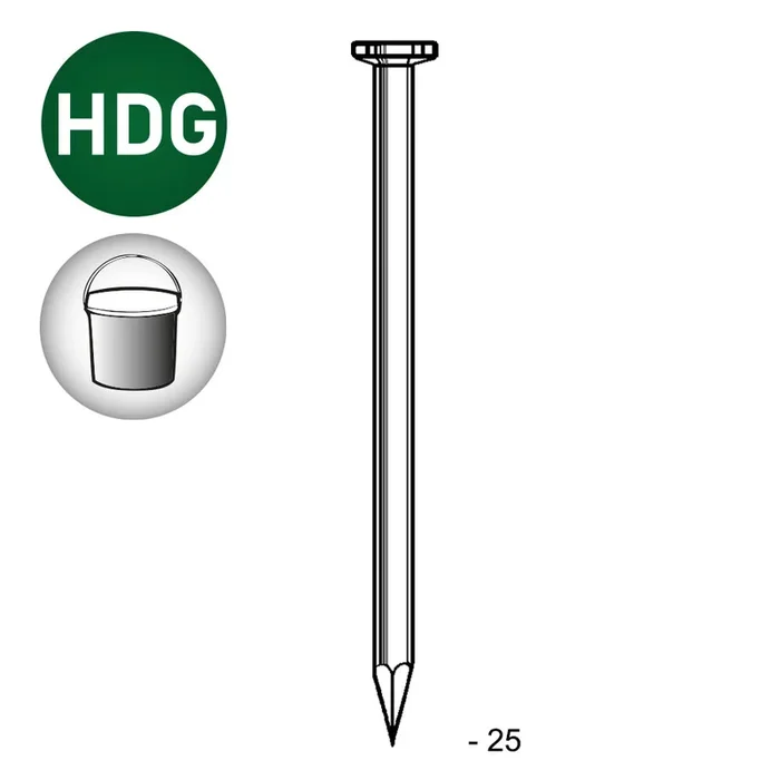 Pointe tête plate lisse HDG 1,5X25 EN SEAU DE 5 KG – ASLAFIX – TP150255S