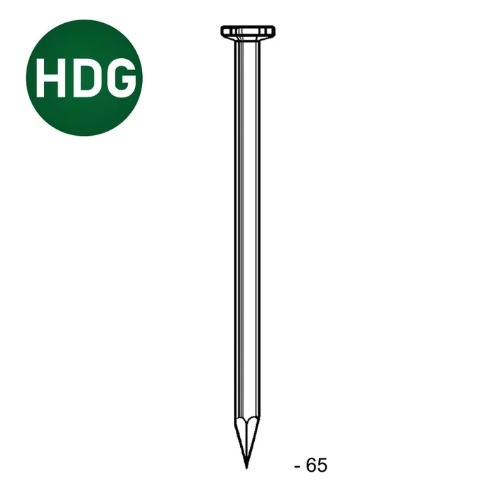 Pointe tête plate lisse HDG 3,5X65 – 5 KG – ASLAFIX – TP350655