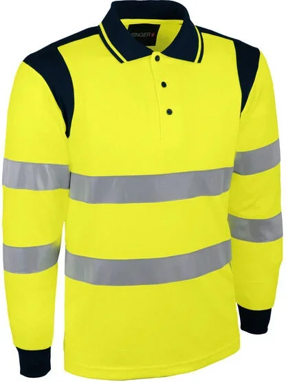 Polo jaune en polyester bird-eye – SINGER – PUNTA