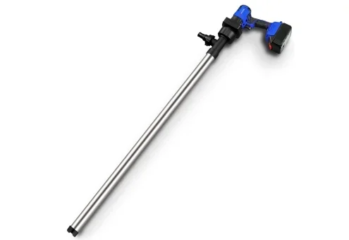 Pompe vide-fûts à batterie FP100E, 400 W, 1,6 l/s, 90 mm x 1.180 mm x 290 mm, TecMaschin