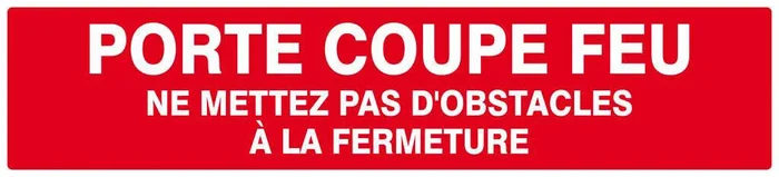 PORTE COUPE-FEU (+ texte) 330x75mm TALIAPLAST – 625121
