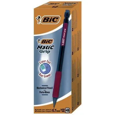 Porte-mines BIC Matic Grip -pointe moyenne 0,7 mm HB – corps noir