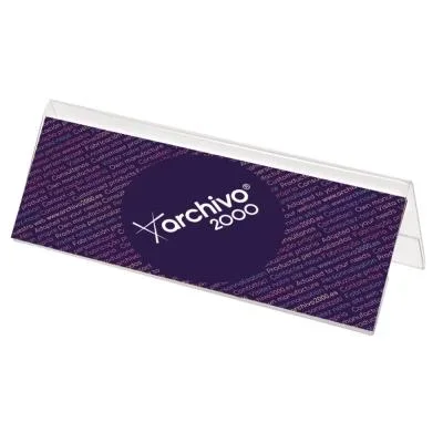 Porte nom chevalet de table Archivo 2000 – double face – 30 x 11 cm – Transparent