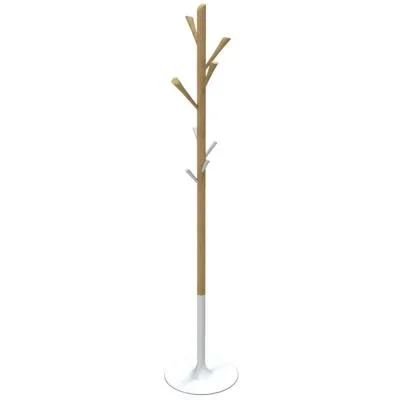 Portemanteau Alba Yuccaf 8 patères – Bois et blanc