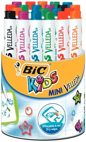 Pot 24 mini feutres Velleda kids 6 couleurs assorties