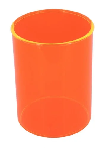 Pot à crayons transparent orange