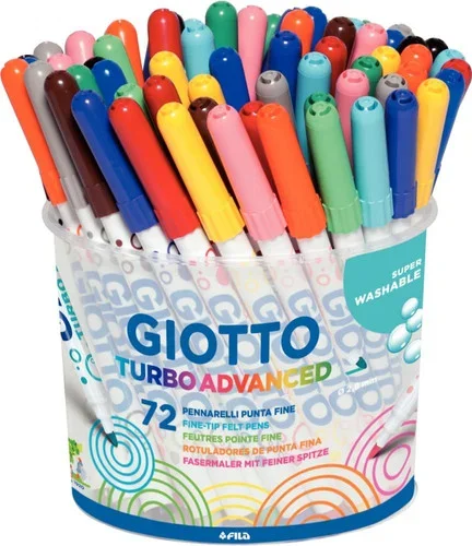 Pot de 72 feutres Giotto Turbo Advanced pointe moyenne