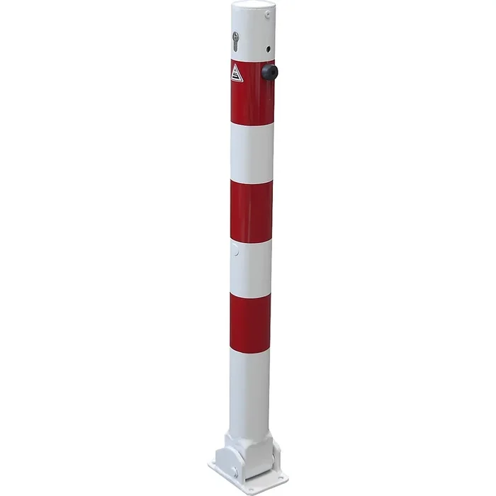 Potelet de délimitation, Ø 76 mm, blanc / rouge – Schake