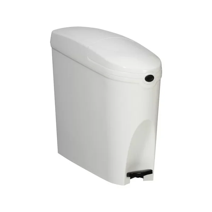 Poubelle a pedale pour hygiene feminine en plastique Blanc 20L
