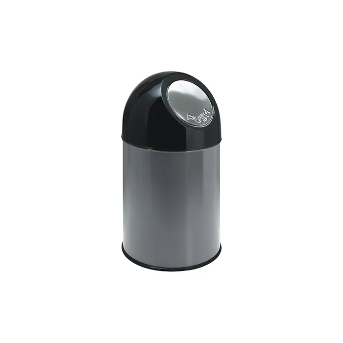 Poubelle à poussoir, acier