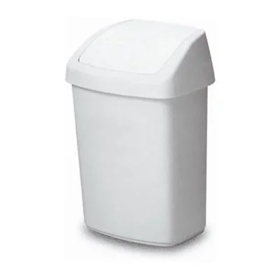 Poubelle avec couvercle basculant Rossignol – 50 L – Blanc