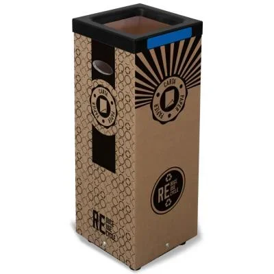 Poubelle carton de tri sélectif pour le recyclage du papier 100L – Couvercle métal Bleu